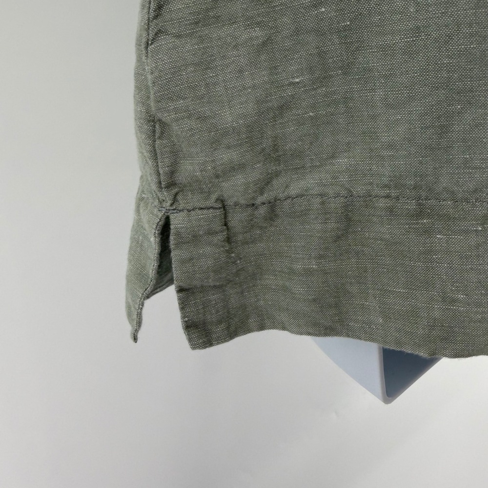 Talbots Linen Cotton Blend Sleeveless Top Sage Green Boho Crochet Trim Small - Picture 3 of 7